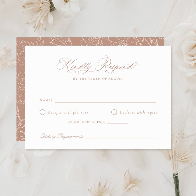 Cartão RSVP de Casamento de Blush Laurel Wreath El (Criador carregado)