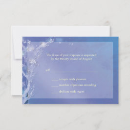 Cartão RSVP de Casamento de Boho Azul Elegante