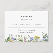 Cartão RSVP de Casamento de Boho de Jardim de Flor