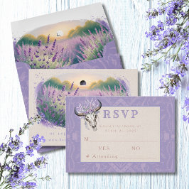 Cartão RSVP de Casamento de Boho Ocidental para la