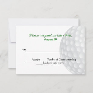 Cartão RSVP de Casamento de Bola Golf
