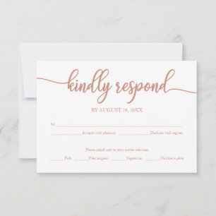 Cartão RSVP de Casamento de Caligrafia Dourada ros