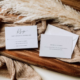 Cartão RSVP de Casamento de Caligrafia Moderna
