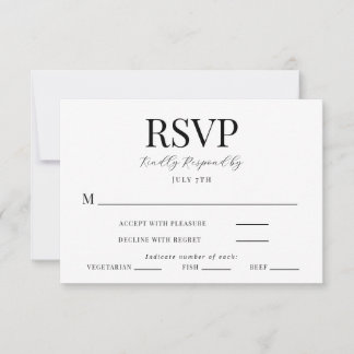 Cartão RSVP de Casamento de Caligrafia Moderna