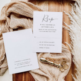 Cartão RSVP de Casamento de Caligrafia Moderna par