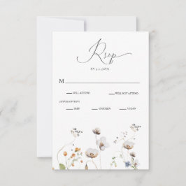 Cartão RSVP de Casamento de Caligrafia Selvagem El