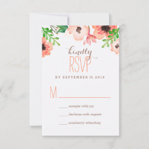 Cartão RSVP de Casamento de Canopy Watercolor