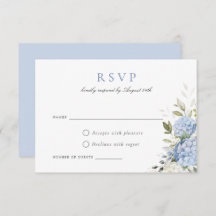 Cartão RSVP de Casamento de Casamento Elegante Blu