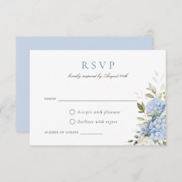Cartão RSVP de Casamento de Casamento Elegante Blu
