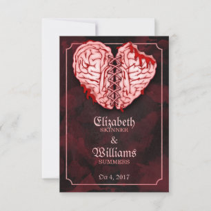 Cartão RSVP de Casamento de Cérebro Zombie