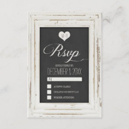 Cartão RSVP de Casamento de Chalk de Frame Russo B
