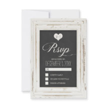 Cartão RSVP de Casamento de Chalk de Frame Russo B