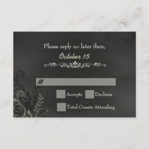 Cartão RSVP de Casamento de Chalkboard Vintage