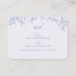 Cartão RSVP de Casamento de Chinoiserie Azul