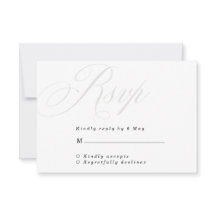 Cartão RSVP de Casamento de Cinza e Preto do Scrip