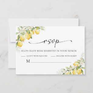 Cartão RSVP de Casamento de Citros Verde Lemon