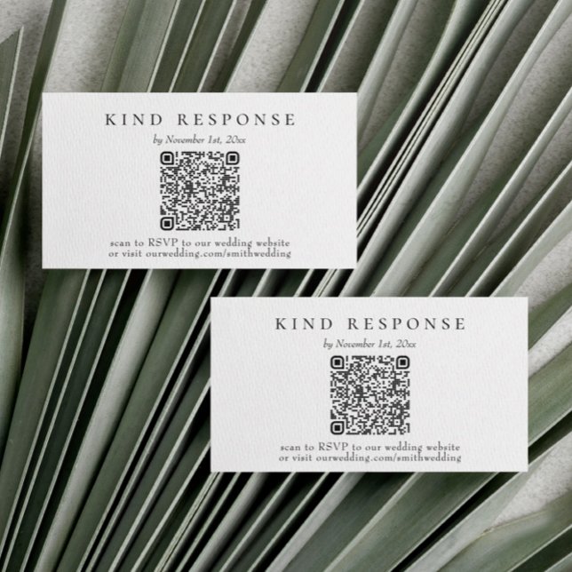 Cartão RSVP de Casamento de Código QR Clássico Ele (Criador carregado)