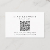 Cartão RSVP de Casamento de Código QR Clássico Ele