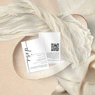 Cartão RSVP de Casamento de Código QR de Caligrafi