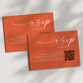 Cartão RSVP de Casamento de Código QR de Código QR