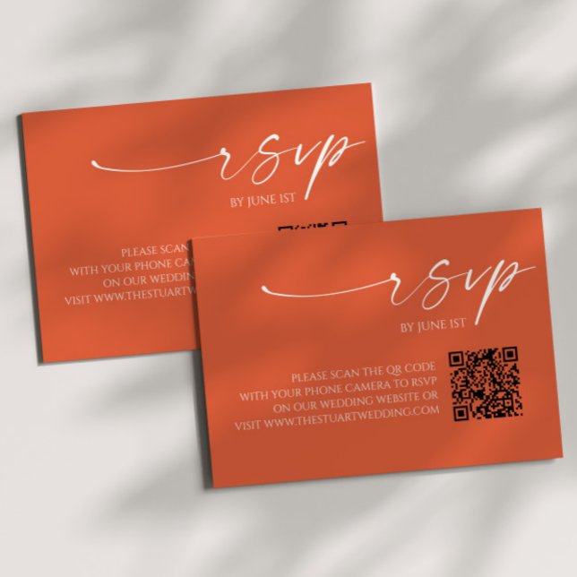 Cartão RSVP de Casamento de Código QR de Código QR (Criador carregado)
