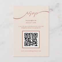 Cartão RSVP de Casamento de Código QR de Script Bo