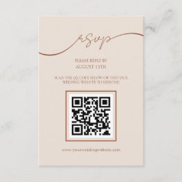 Cartão RSVP de Casamento de Código QR de Script Bo