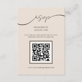 Cartão RSVP de Casamento de Código QR de Script El