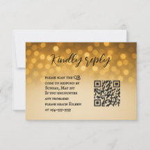 Cartão RSVP de Casamento de Código QR de Vow Starl