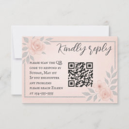 Cartão RSVP de Casamento de Código QR de Voz de Vo