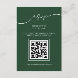 Cartão RSVP de Casamento de Código QR do Emerald G