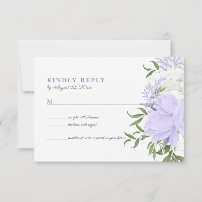 Cartão RSVP de Casamento de Cores Aquáticas Periól (Frente)