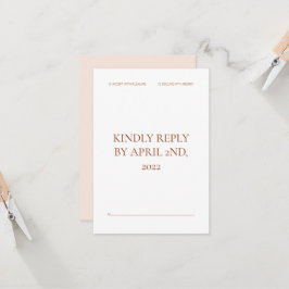 Cartão RSVP de Casamento de Declaração Negrito