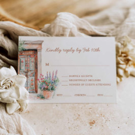 Cartão RSVP de Casamento de Destino Boho