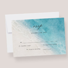 Cartão RSVP de Casamento de Destino de Praia de Ve