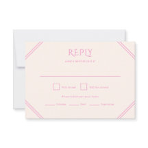 Cartão RSVP de Casamento de Diamante Rosa