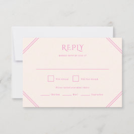 Cartão RSVP de Casamento de Diamante Rosa