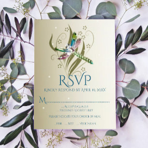 Cartão RSVP de Casamento de Dragonfly