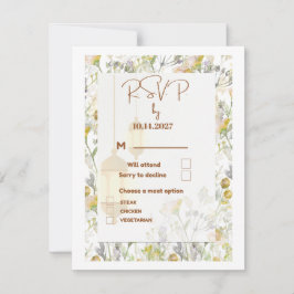 Cartão RSVP de Casamento de Estilo de Farmhouse
