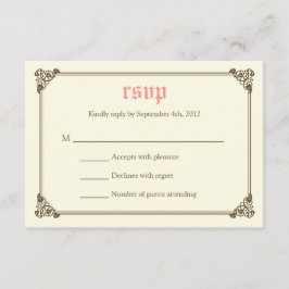 Cartão RSVP de Casamento de Fairytale - Rosa