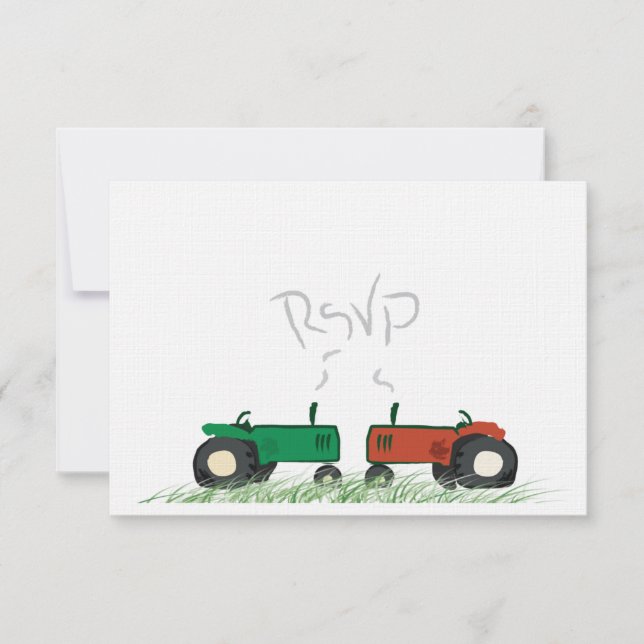 Cartão RSVP de Casamento de Fazenda de Verão (Frente)