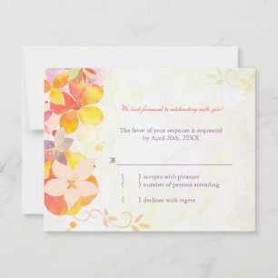 Cartão RSVP de Casamento de Flores do País Elega