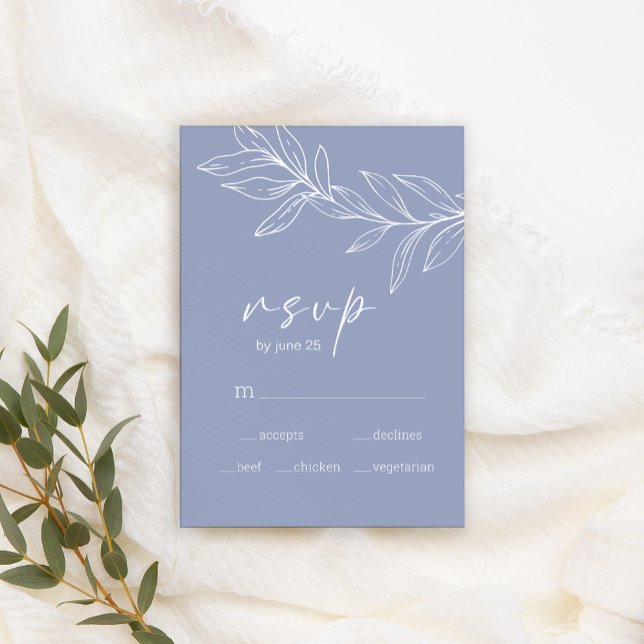 Cartão RSVP de Casamento de Flores Periwinkle (Criador carregado)
