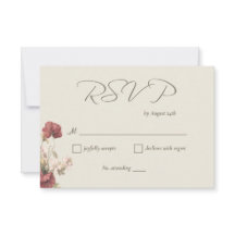 Cartão RSVP de Casamento de Flores Selvagens de Aq