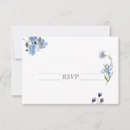 Cartão RSVP de Casamento de Flores Selvagens de Aq
