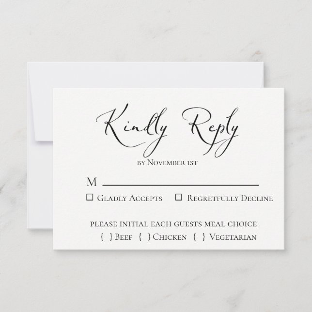 Cartão RSVP de Casamento de Floresta Emerald (Frente)