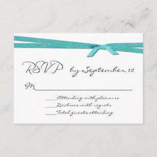Cartão RSVP de Casamento de Fósforo Turquesa Chic