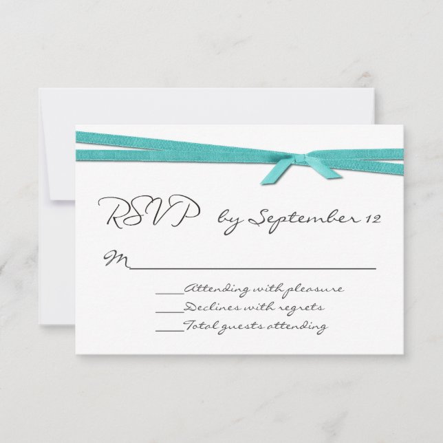 Cartão RSVP de Casamento de Fósforo Turquesa Chic (Frente)