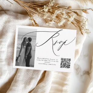 Cartão RSVP de Casamento de Foto Moderno Elegante