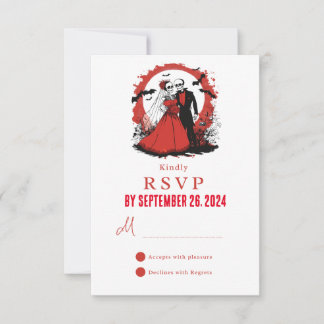 Cartão RSVP de Casamento de Halloween